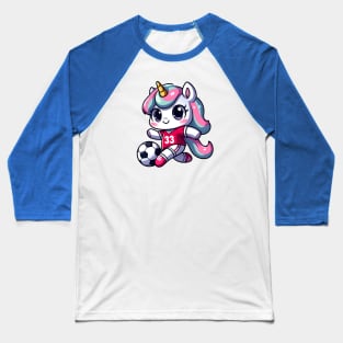 Football Unicorn Olympics ⚽🦄 - Goal! Score with Cuteness! Baseball T-Shirt